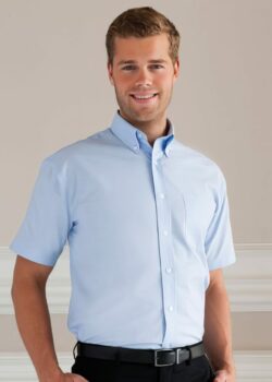 Russell Collection Short Sleeve Easy Care Oxford Shirt