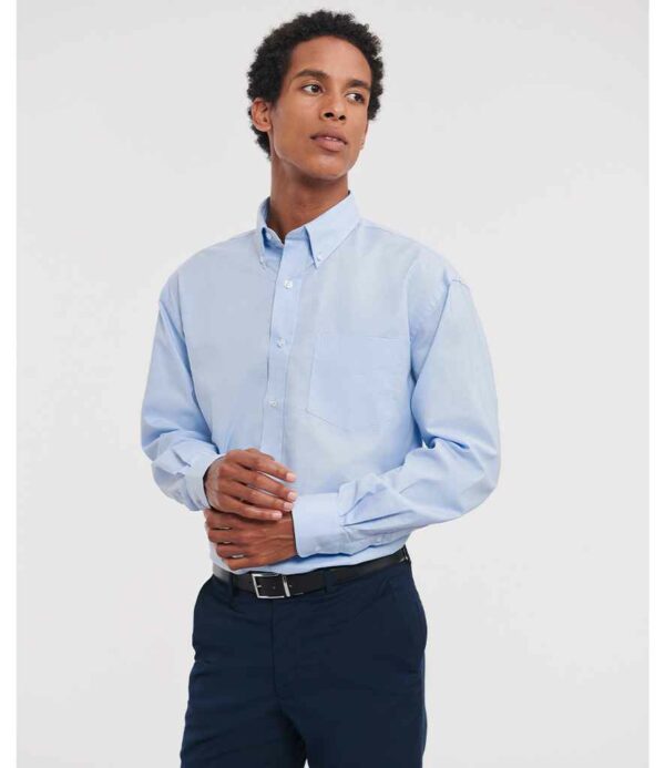 Russell Collection Long Sleeve Easy Care Oxford Shirt - Image 3