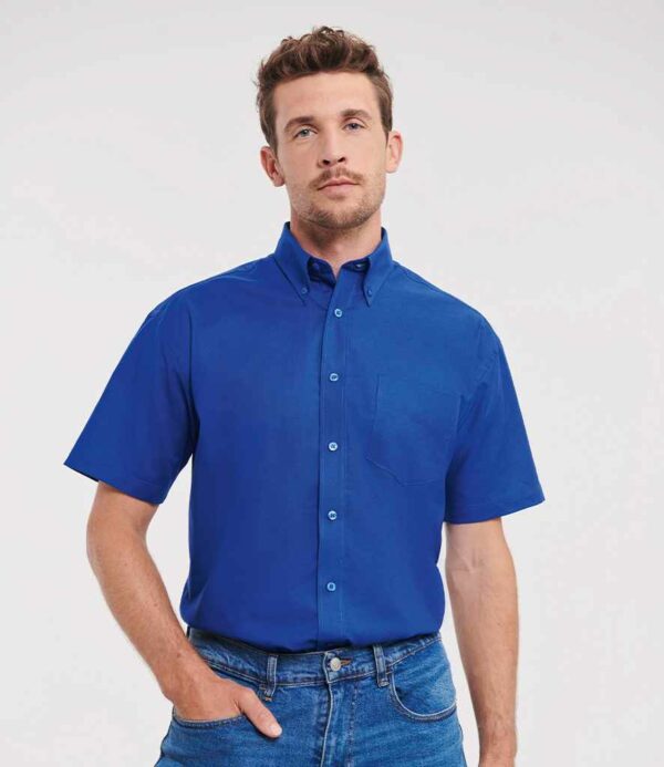 Russell Collection Short Sleeve Easy Care Oxford Shirt - Image 5