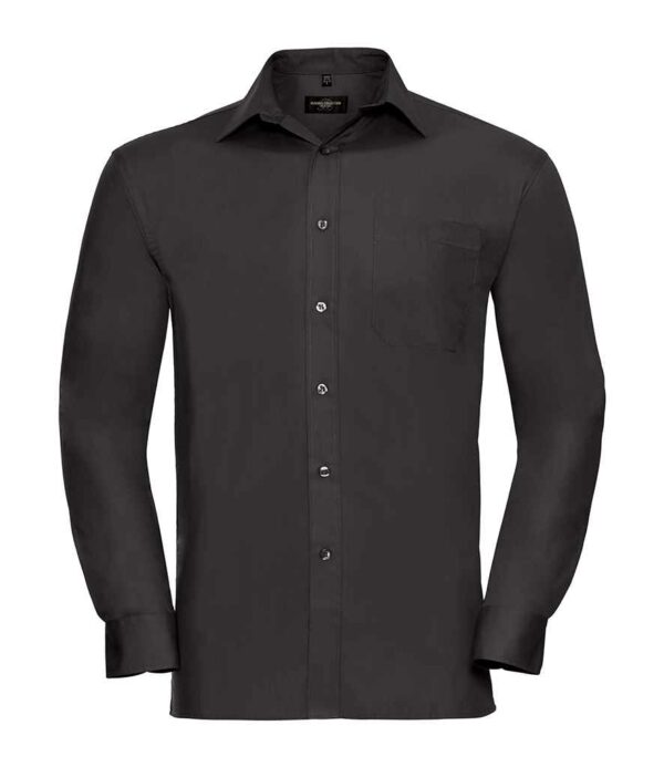 Russell Collection Long Sleeve Easy Care Cotton Poplin Shirt - Image 2