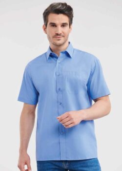 Russell Collection Short Sleeve Easy Care Poplin Shirt